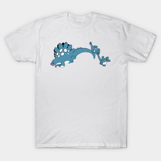 Kawaii Mom and Baby Dinosaurs T-Shirt by Artsy Pigeon